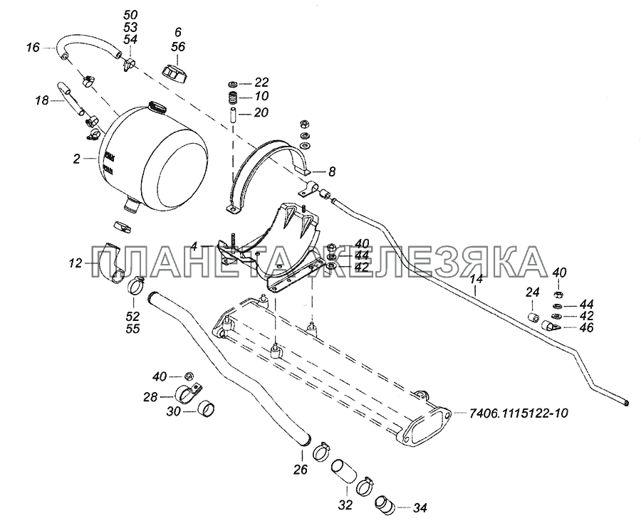 6520-1311005 Установка расширительного бачка КамАЗ-6520 (Euro-2, 3)